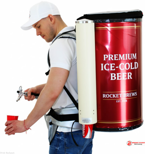 Portable professional backpack beer dispenser for beer service at Los Angeles Beer Festival offering mobile catering and live marketing solution