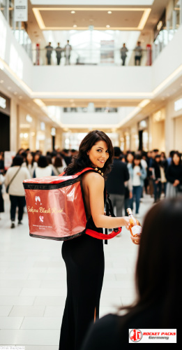 Mobile coffee dispenser backpack used for sampling during Cape Town open days as part of field marketing activation