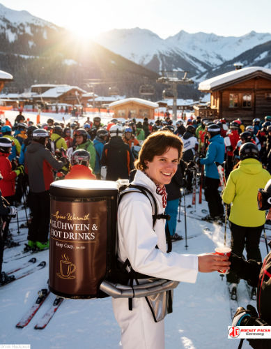 Coffee and tee to go backpack dispenser at Chicago food fair used for professional sampling and event marketing performance