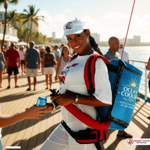 Portable Cocktail To Go backpack dispenser – professional beverage vending system for parties, clubs, festivals, and live mixology experiences on the go.