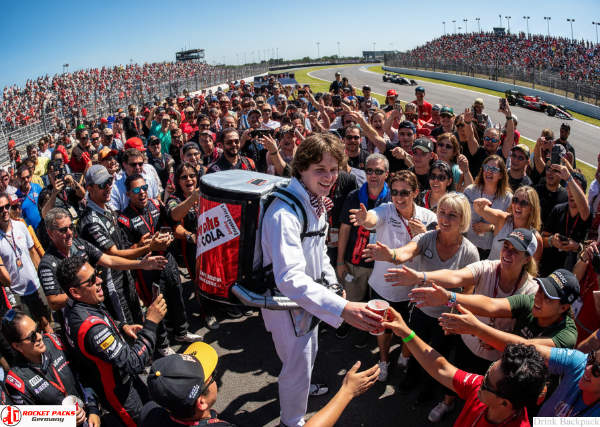 Portable Fruit Punch To Go backpack dispenser – mobile vending system for family events, fairs, and outdoor beverage promotions.